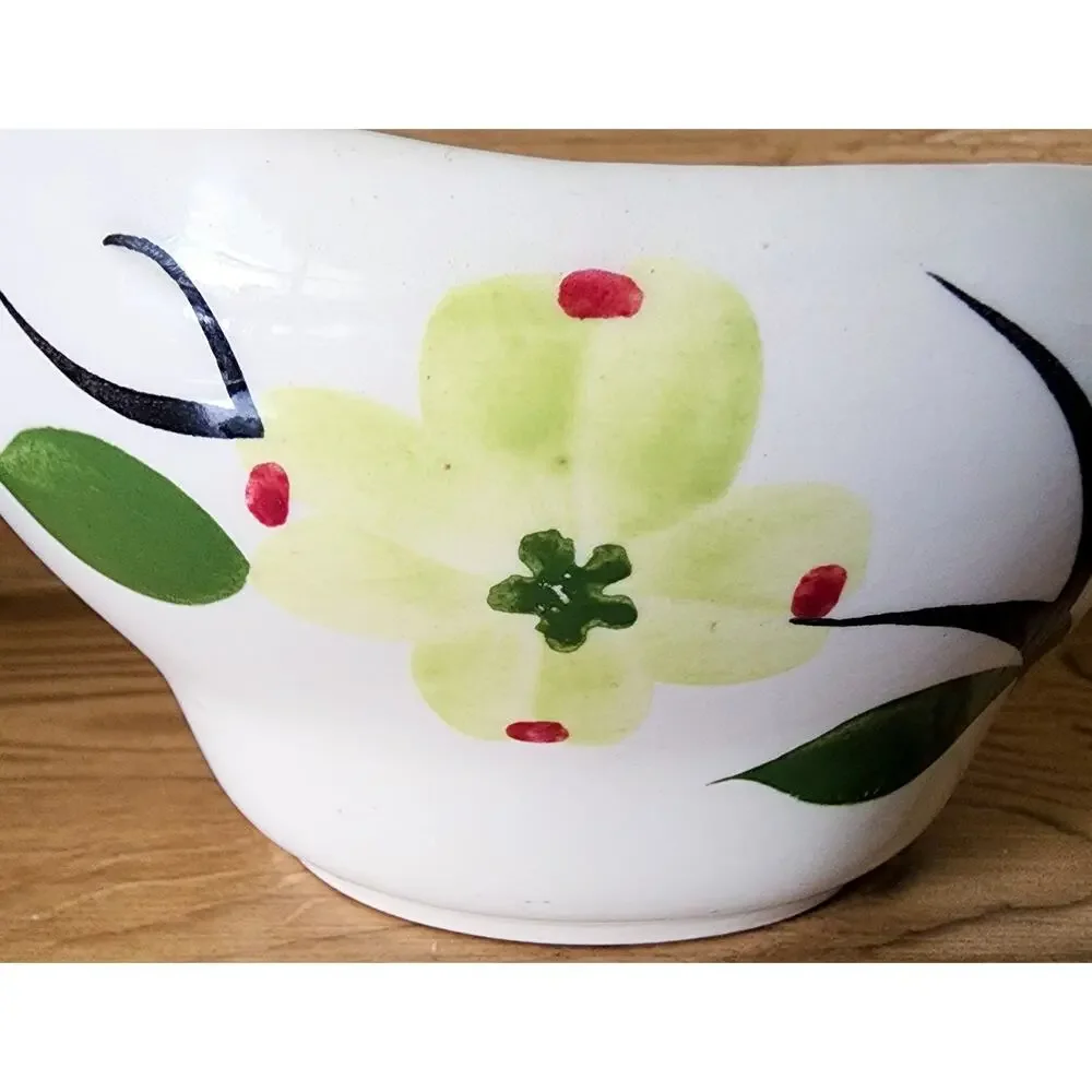 Blue Ridge USA Southern Pottery Dixie Dogwood Gravy Boat Hand-Painted Vintage